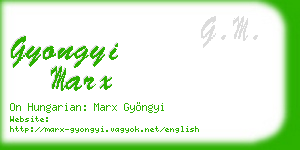 gyongyi marx business card