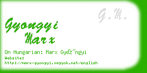 gyongyi marx business card